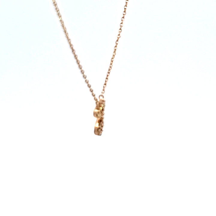 10KY Diamond Initial J Necklace