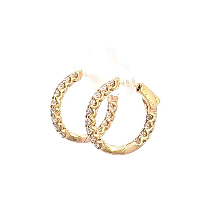 14KY Diamond Inside-Outside Hoop Earrings
