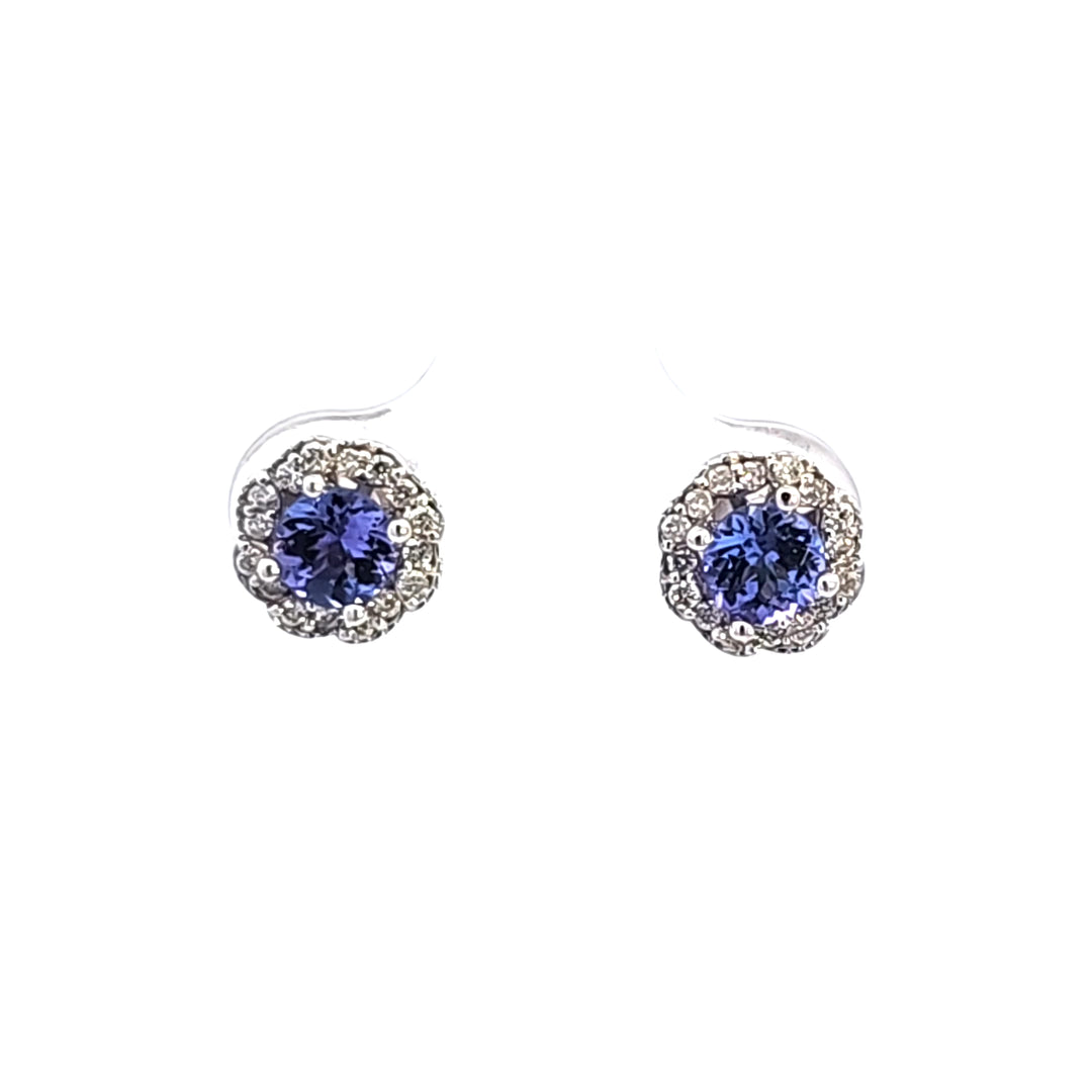 14KW Tanzanite and Diamond Earrings