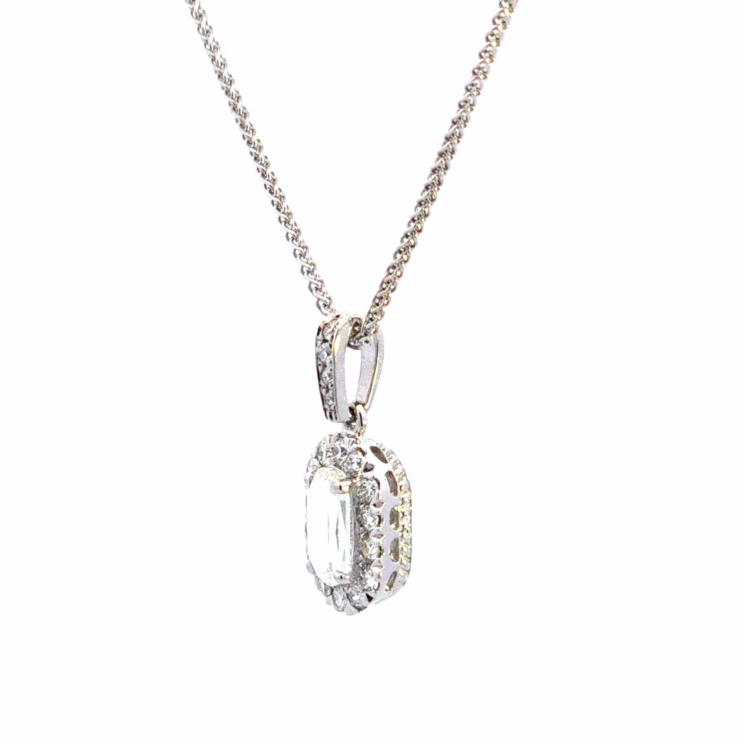 14KW Crisscut Classic Diamond Pendant Necklace