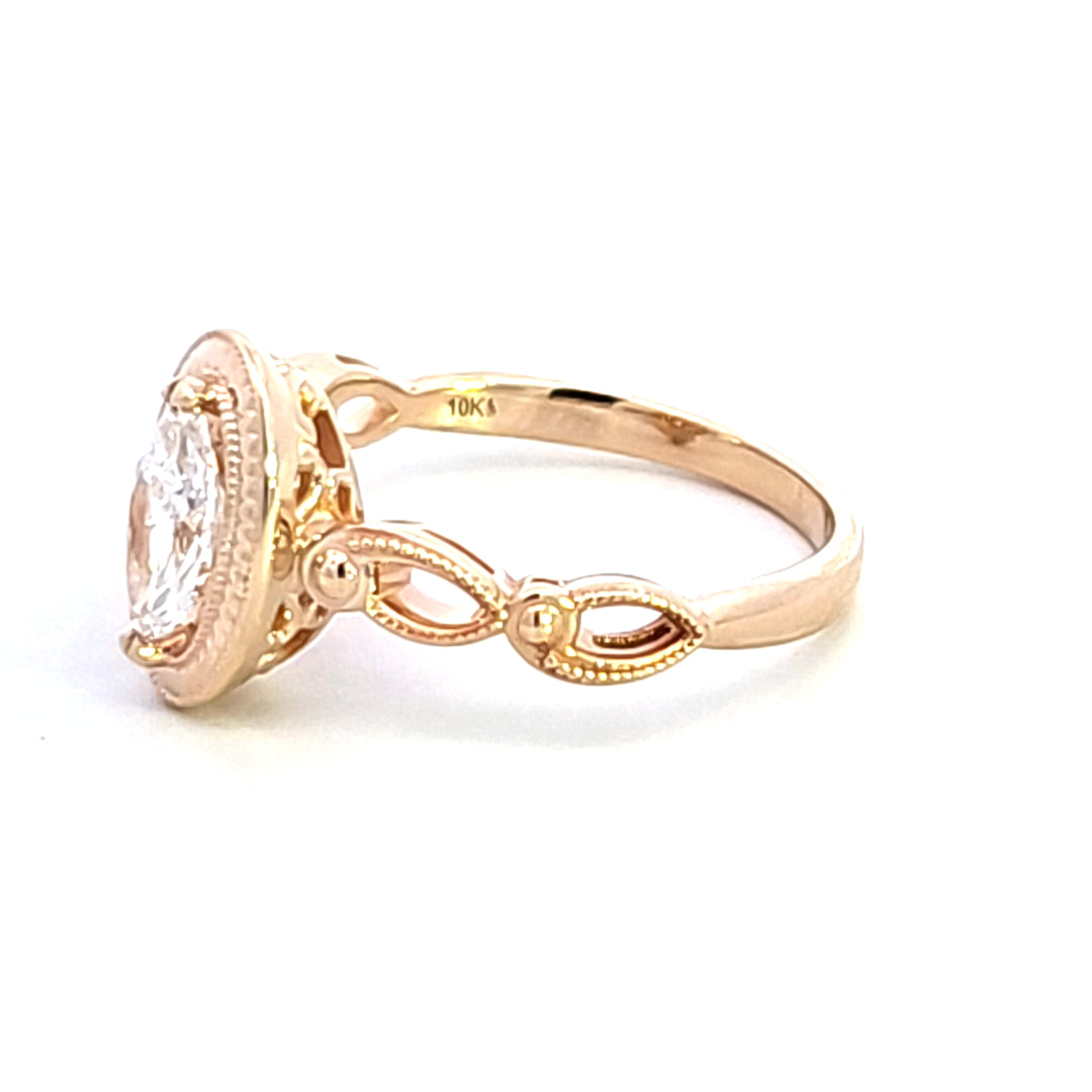 10KY Marquise Diamond Engagement Ring
