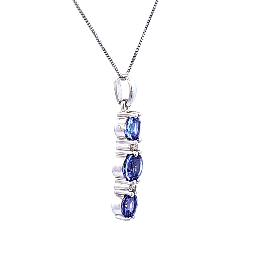 14KW Tanzanite and Diamond Pendant