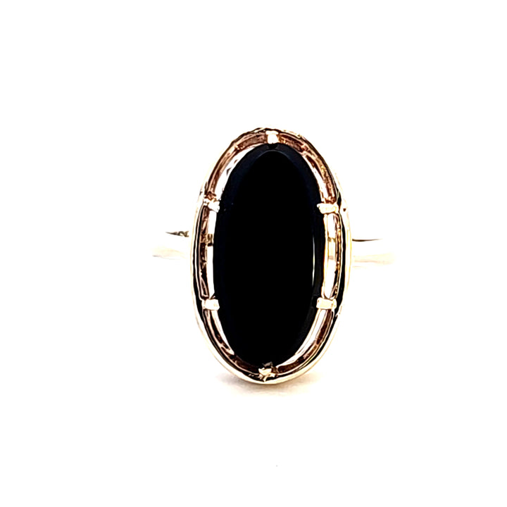 10KY Black Onyx Estate Ring