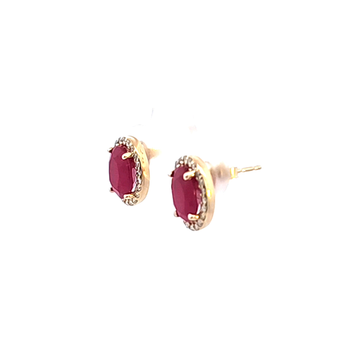 14KY Ruby and Diamond Earrings