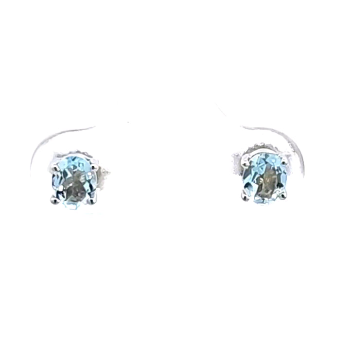 14KW Aquamarine Stud Earrings