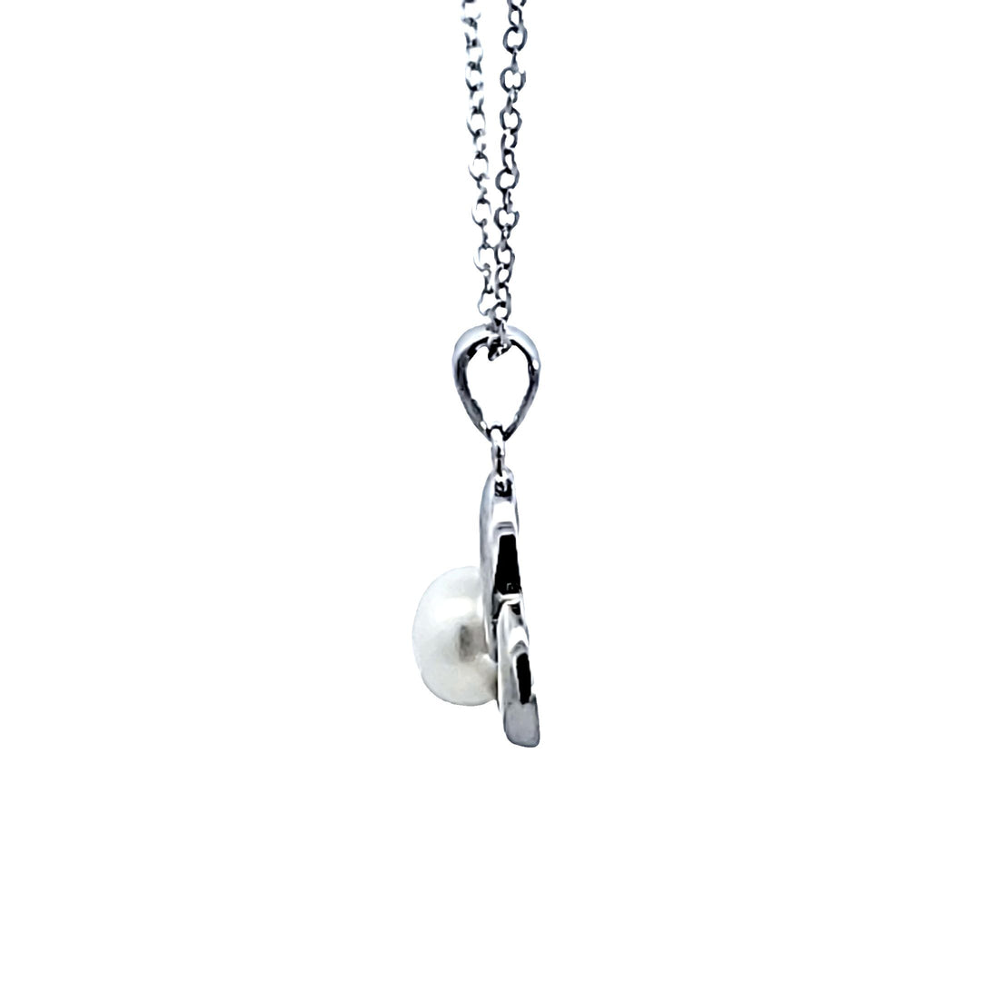 Sterling Silver Heart Pendant With Pearl