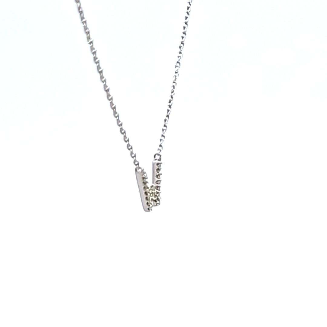 10KW Diamond Initial W Necklace