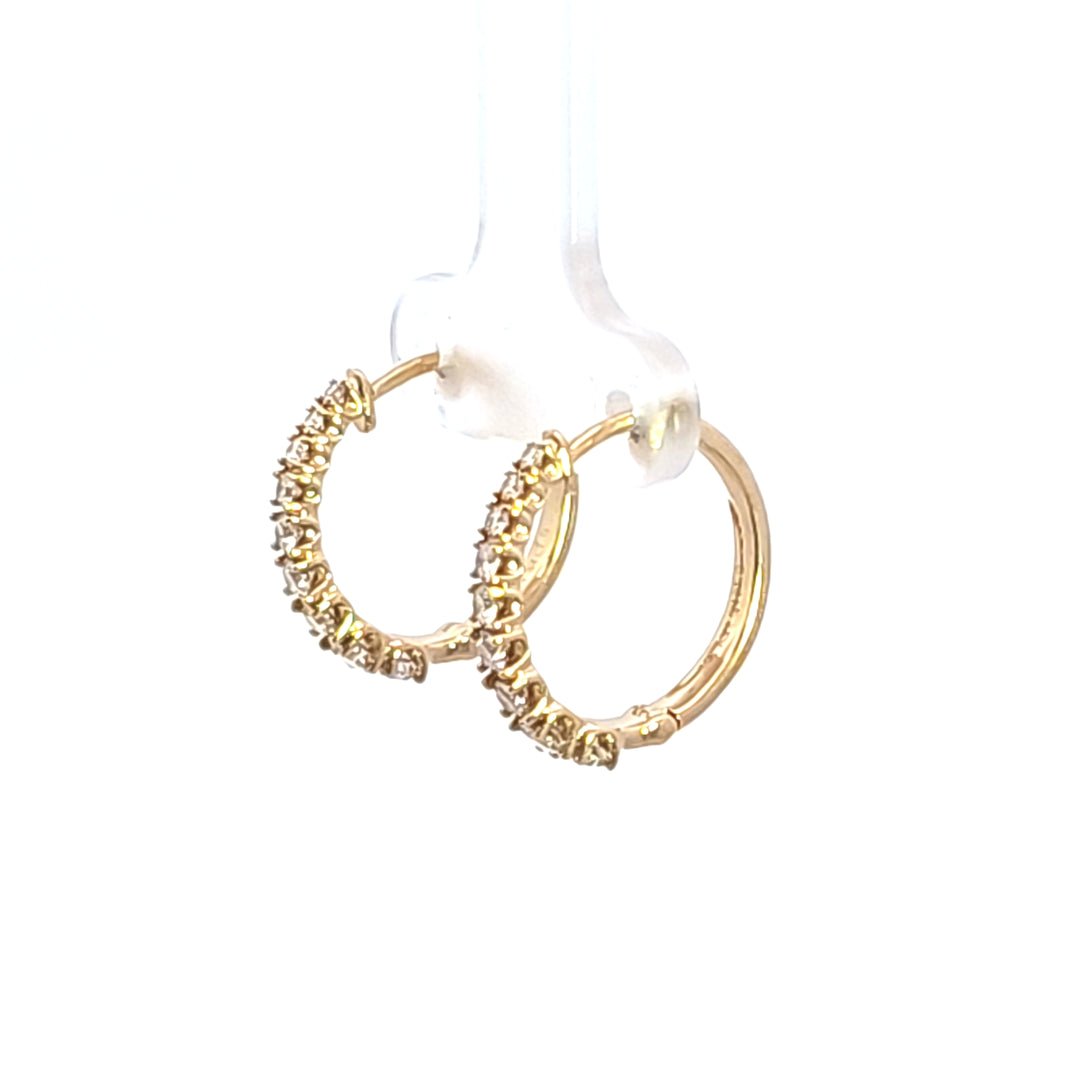 14KY Diamond Hoop Earrings
