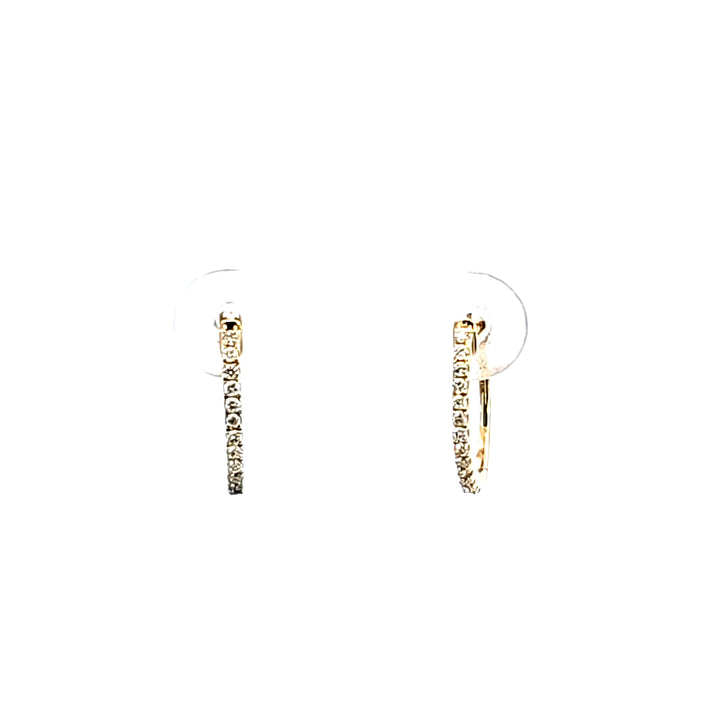 10KY Diamond Hoop Earrings
