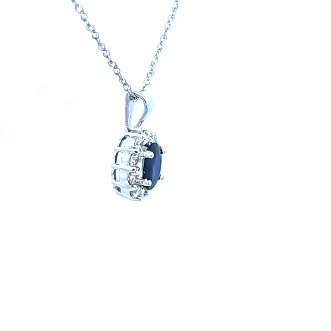 14KW Sapphire and Diamond Pendant