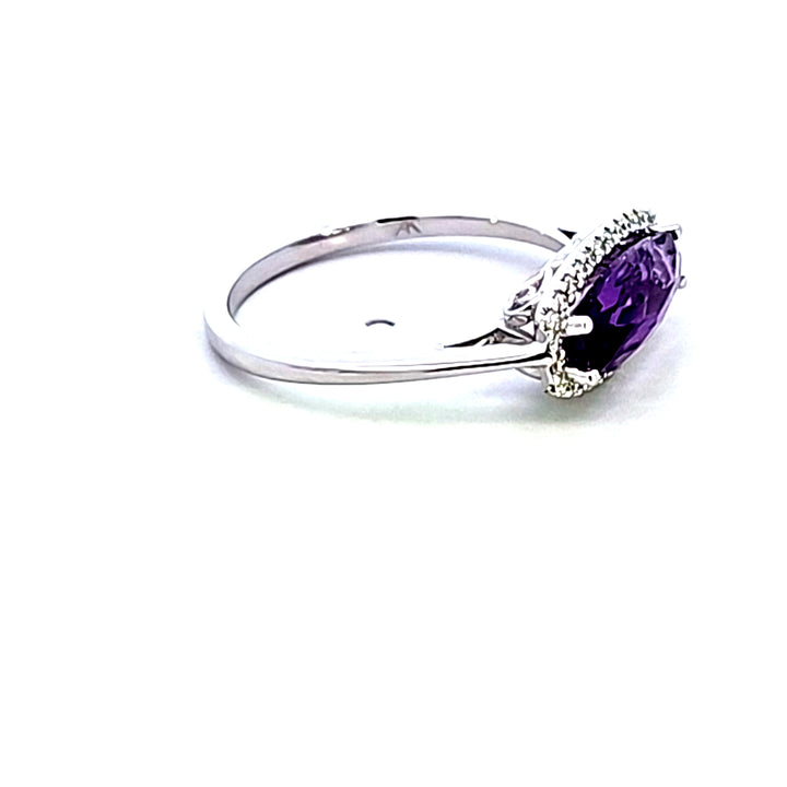 14KW Amethyst and Diamond Fashion Ring