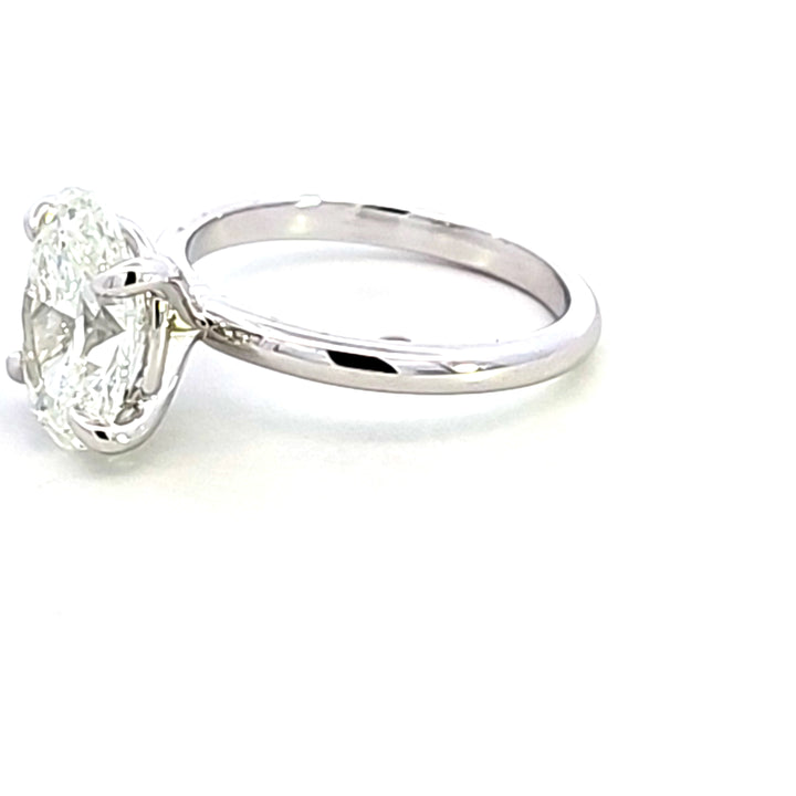 14KW 3.01 ct Oval Lab-Created Solitire Engagement Ring