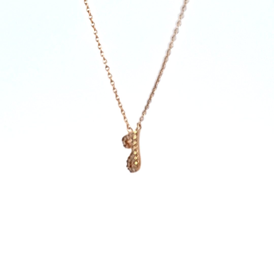 10KY Diamond Initial J Necklace