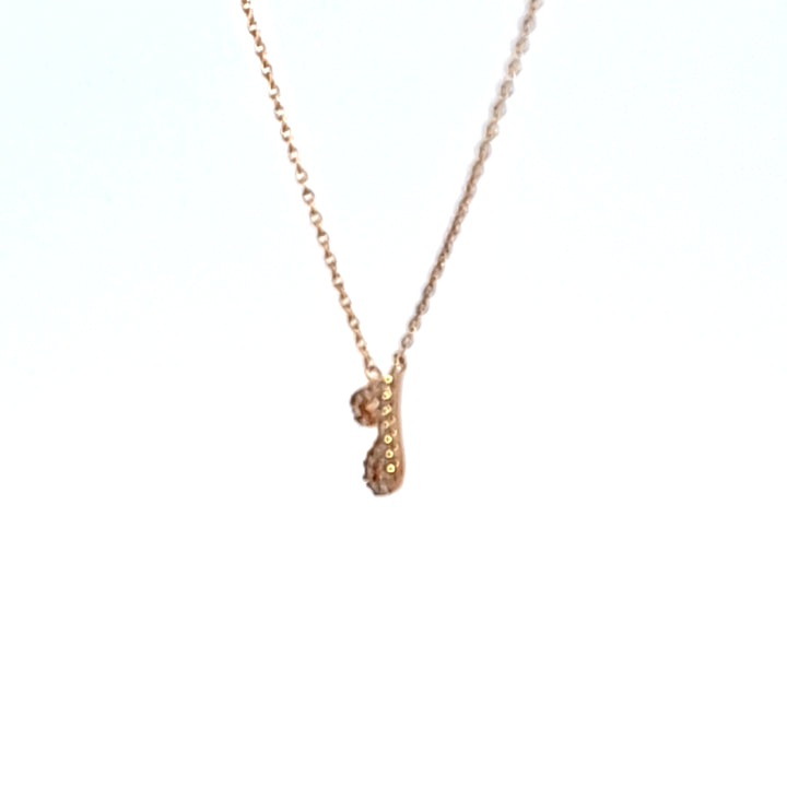 10KY Diamond Initial J Necklace