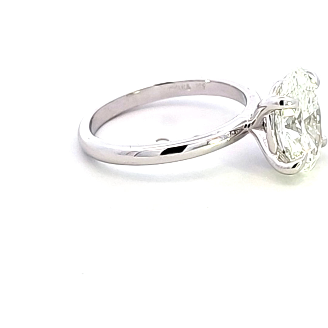 14KW 3.01 ct Oval Lab-Created Solitire Engagement Ring