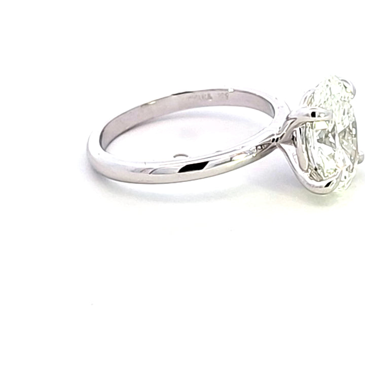 14KW 3.01 ct Oval Lab-Created Solitire Engagement Ring