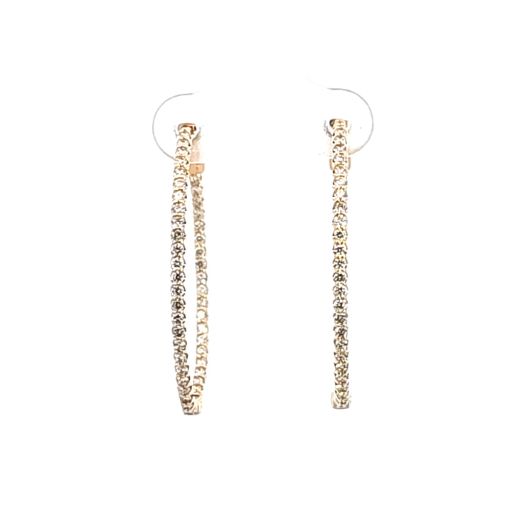 14KY Diamond Inside-Outside Hoop Earrings