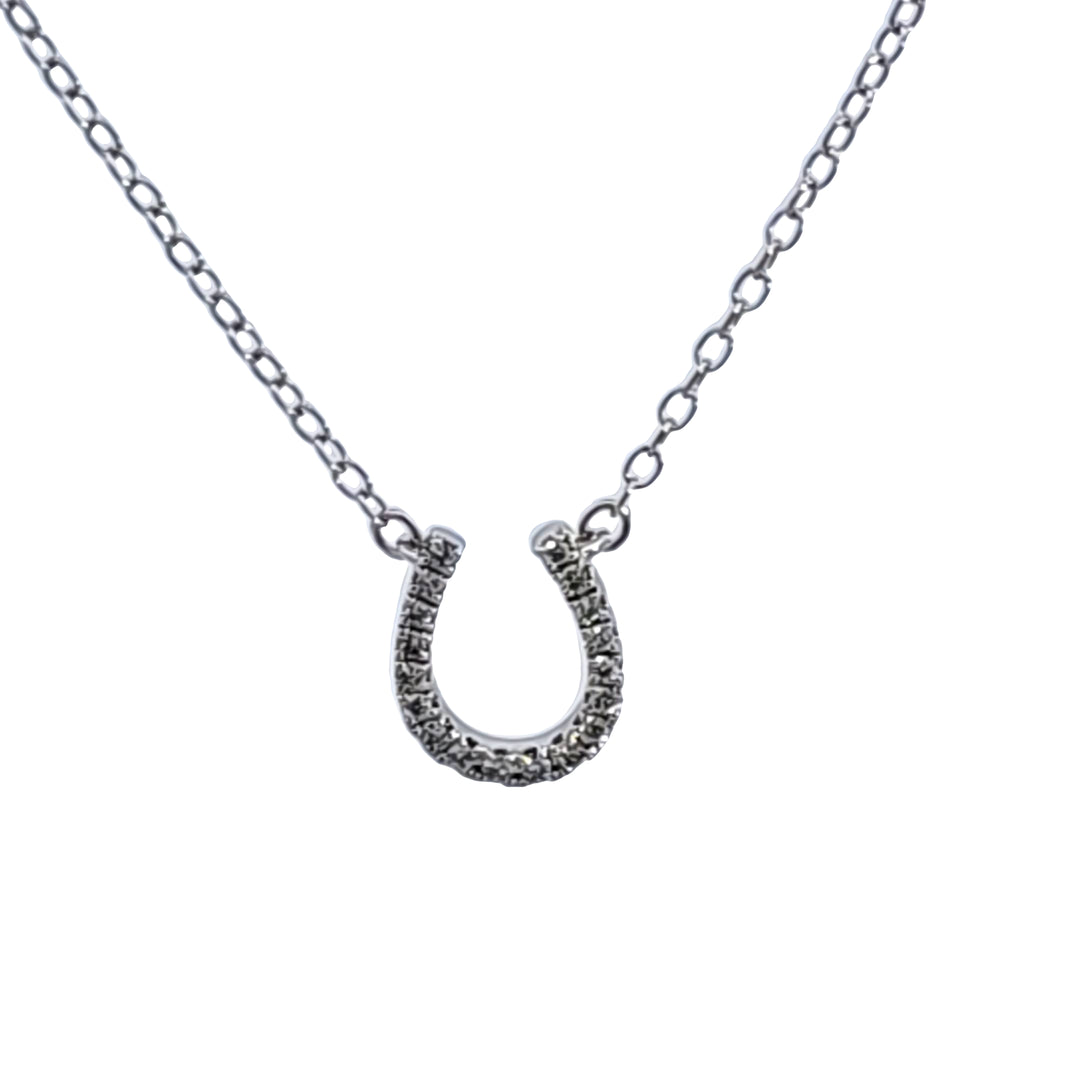 14KW Diamond Horseshoe Necklace