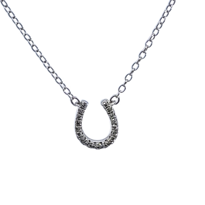 14KW Diamond Horseshoe Necklace