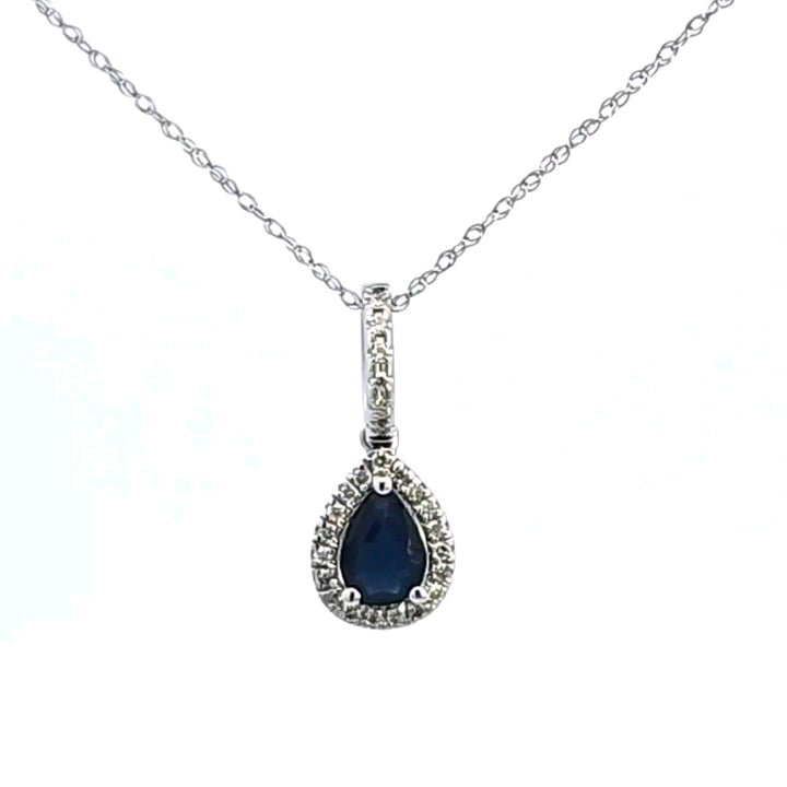14KW Sapphire and Diamond Pendant