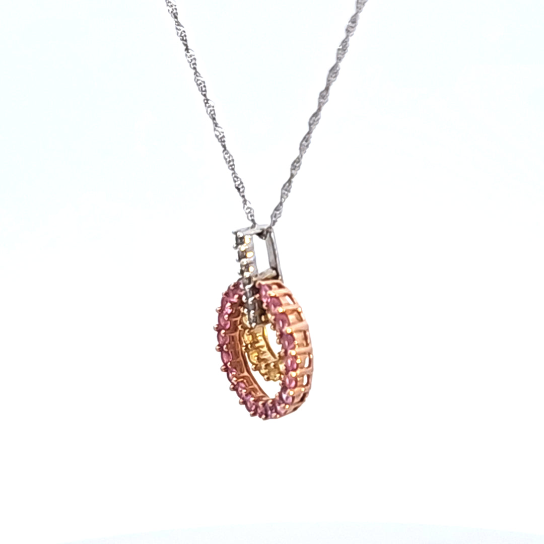 14KTT Sapphire and Diamond Estate Pendant