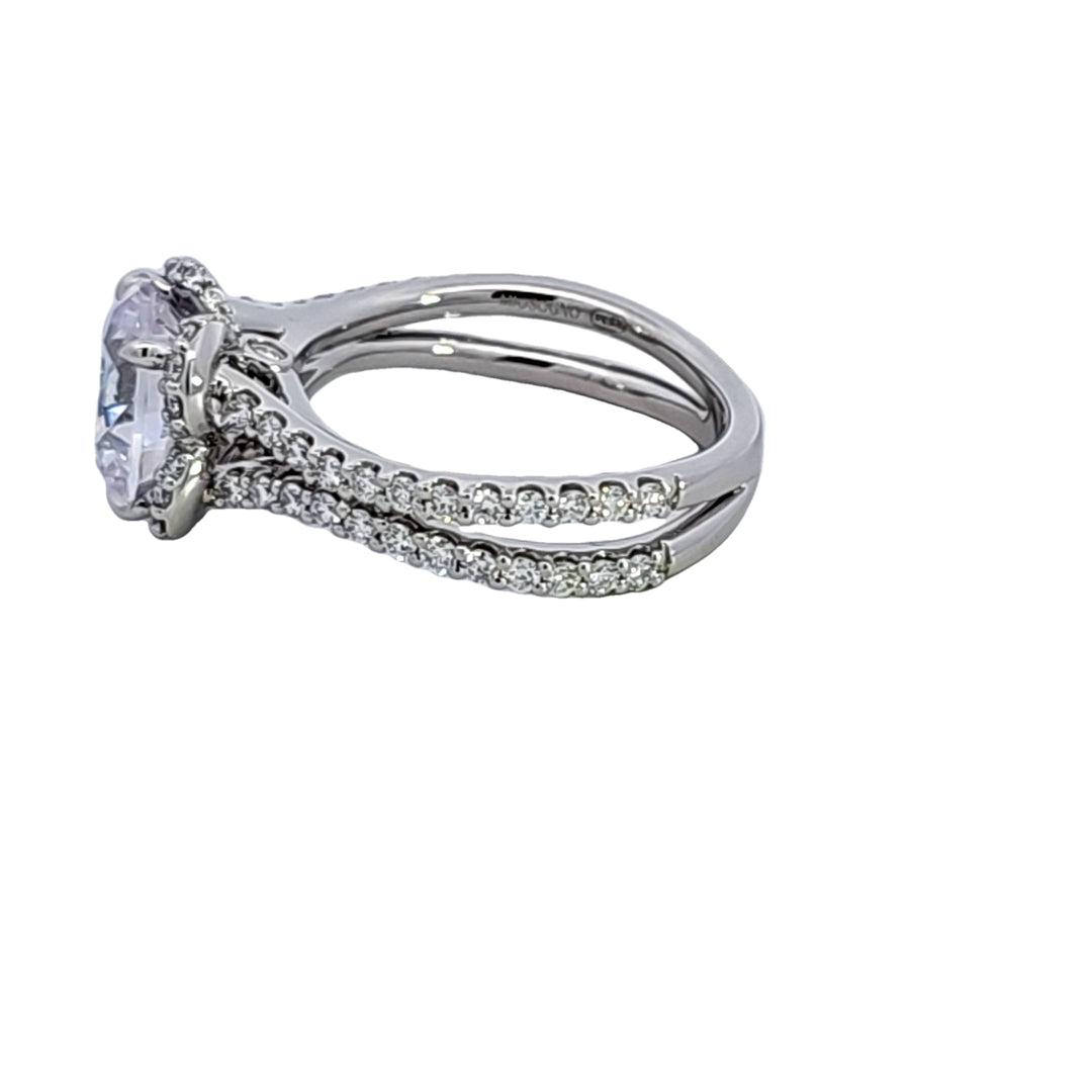 Platinum Diamond Semi Mount Engagement Ring