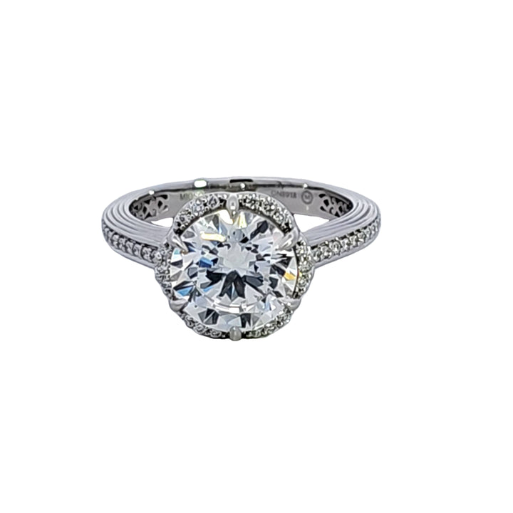 Platinum Diamond Semi Mount Engagement Ring