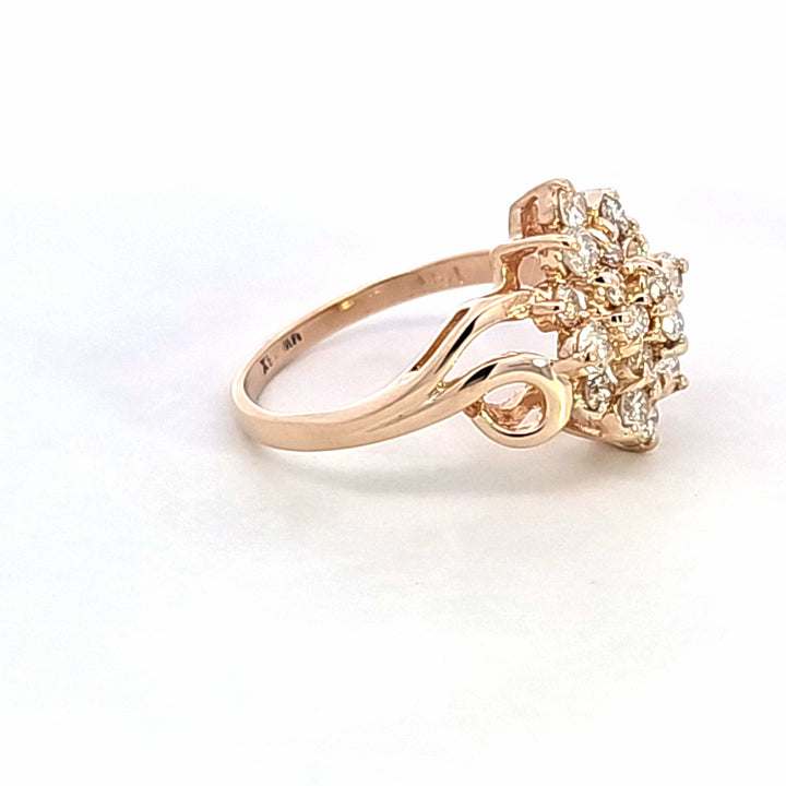 14KY Diamond Cluster Estate Ring