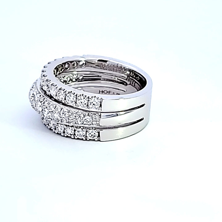 18KW Hearts on Fire "Grace Triple Row Small Domed" Ring