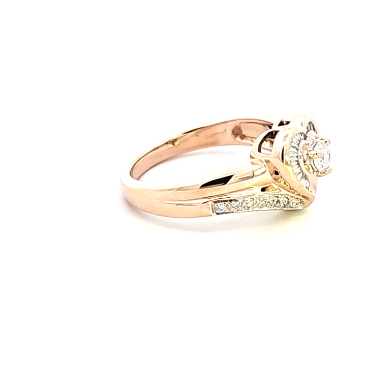 14KY Diamond Heart Estate Ring