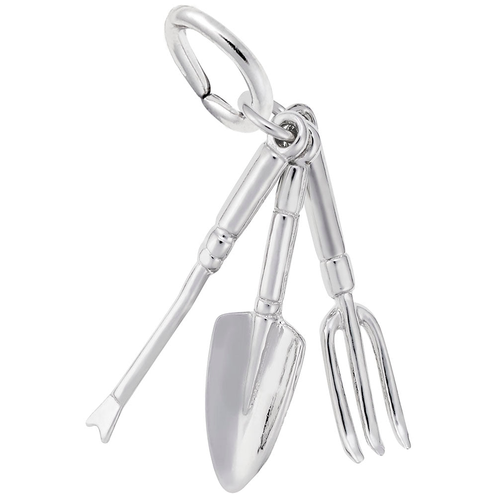 Sterling Silver Gardening Tools Charm