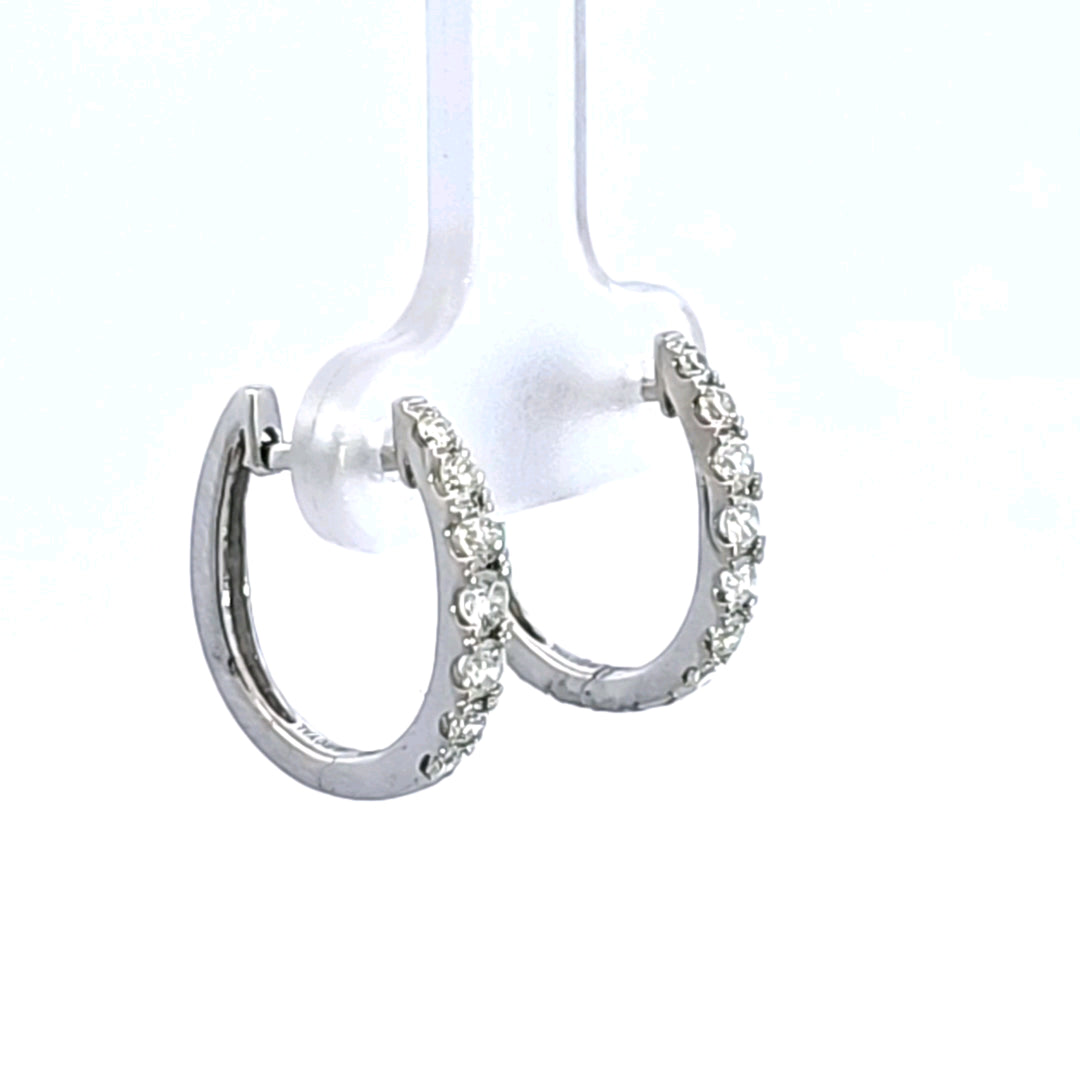 14KW Diamond Hoop Earrings