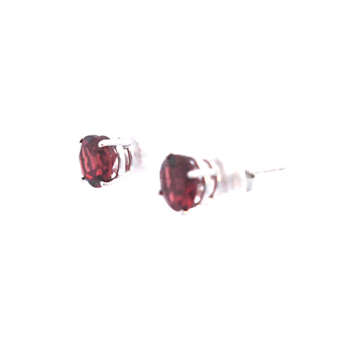 14KW Garnet Stud Earrings