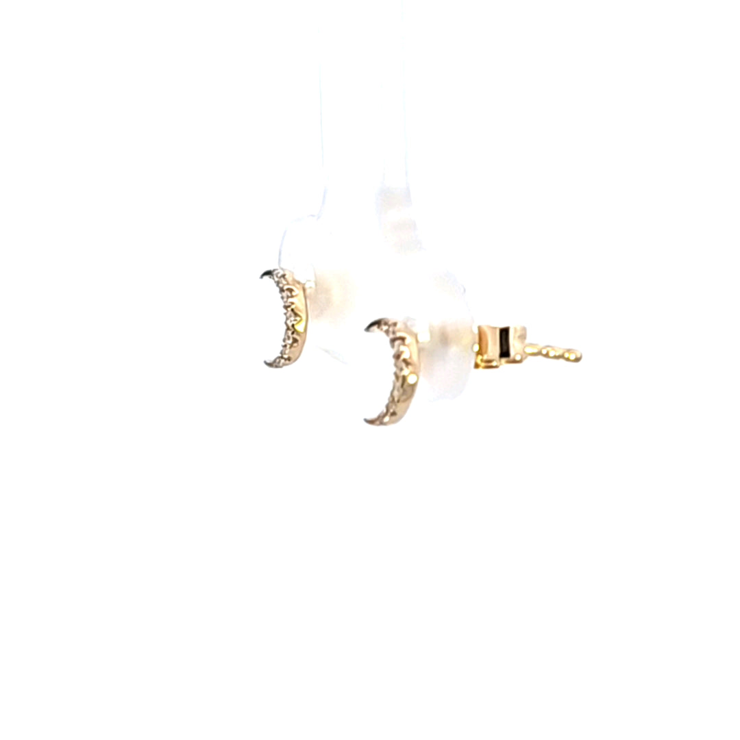 14KY Diamond Crescent Moon Earrings