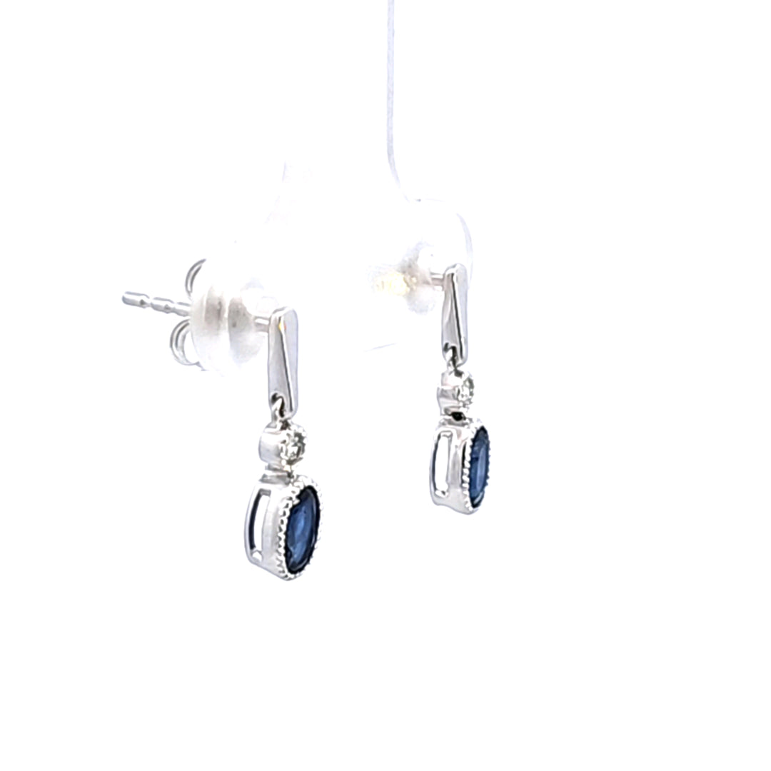 14KW Sapphire and Diamond Earrings