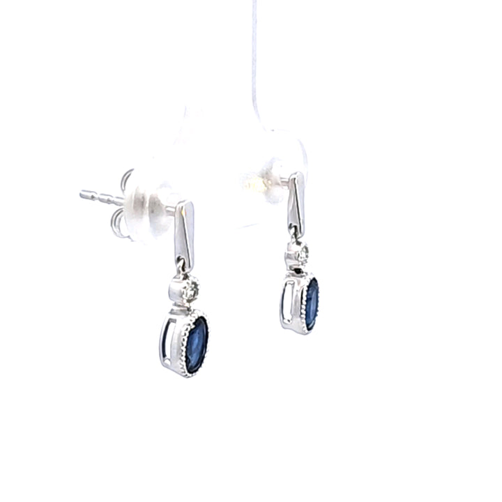 14KW Sapphire and Diamond Earrings