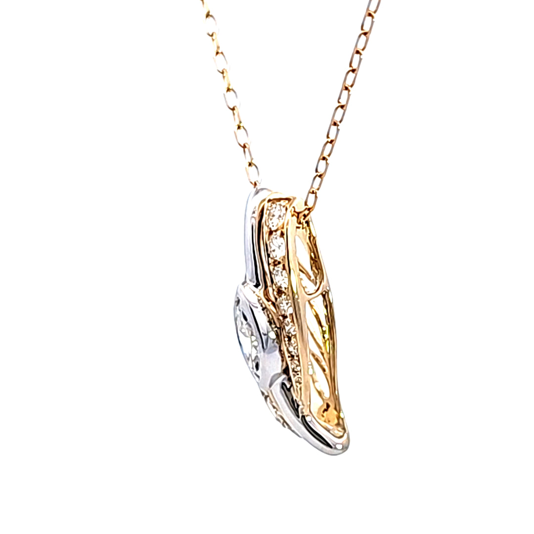 14KTT Diamond Pendant