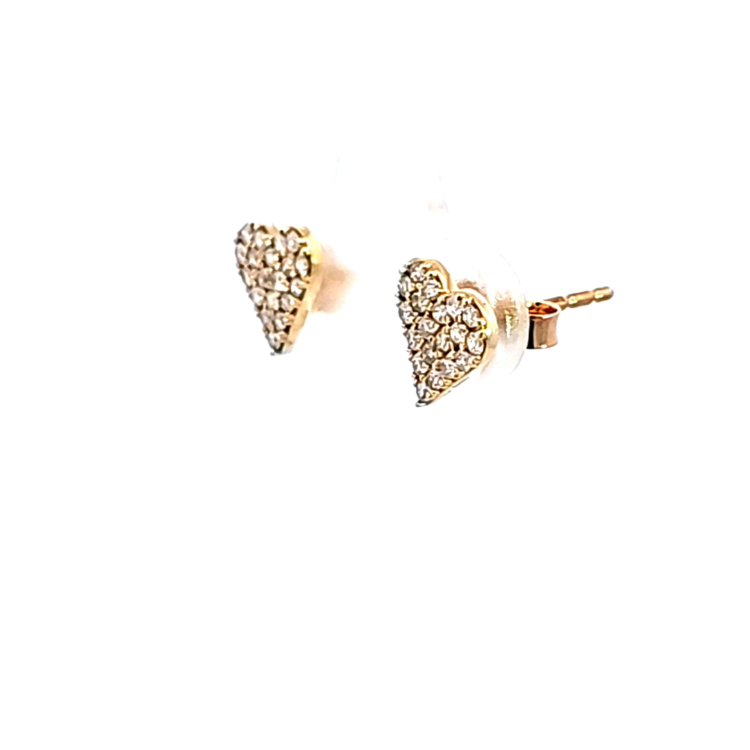 14KY Diamond Heart Earrings