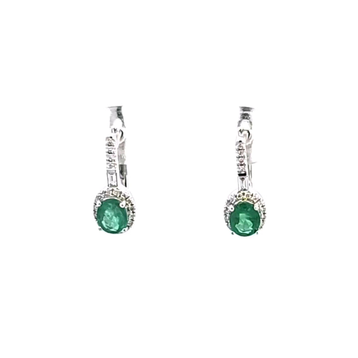 14KW Emerald and Diamond Earrings