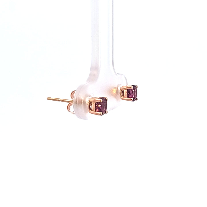 14KR Rhodolite Garnet Stud Earrings