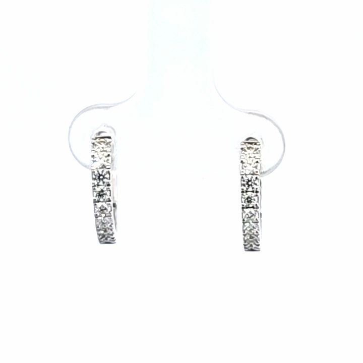 18KW Hearts On Fire Mini Hoop Earrings