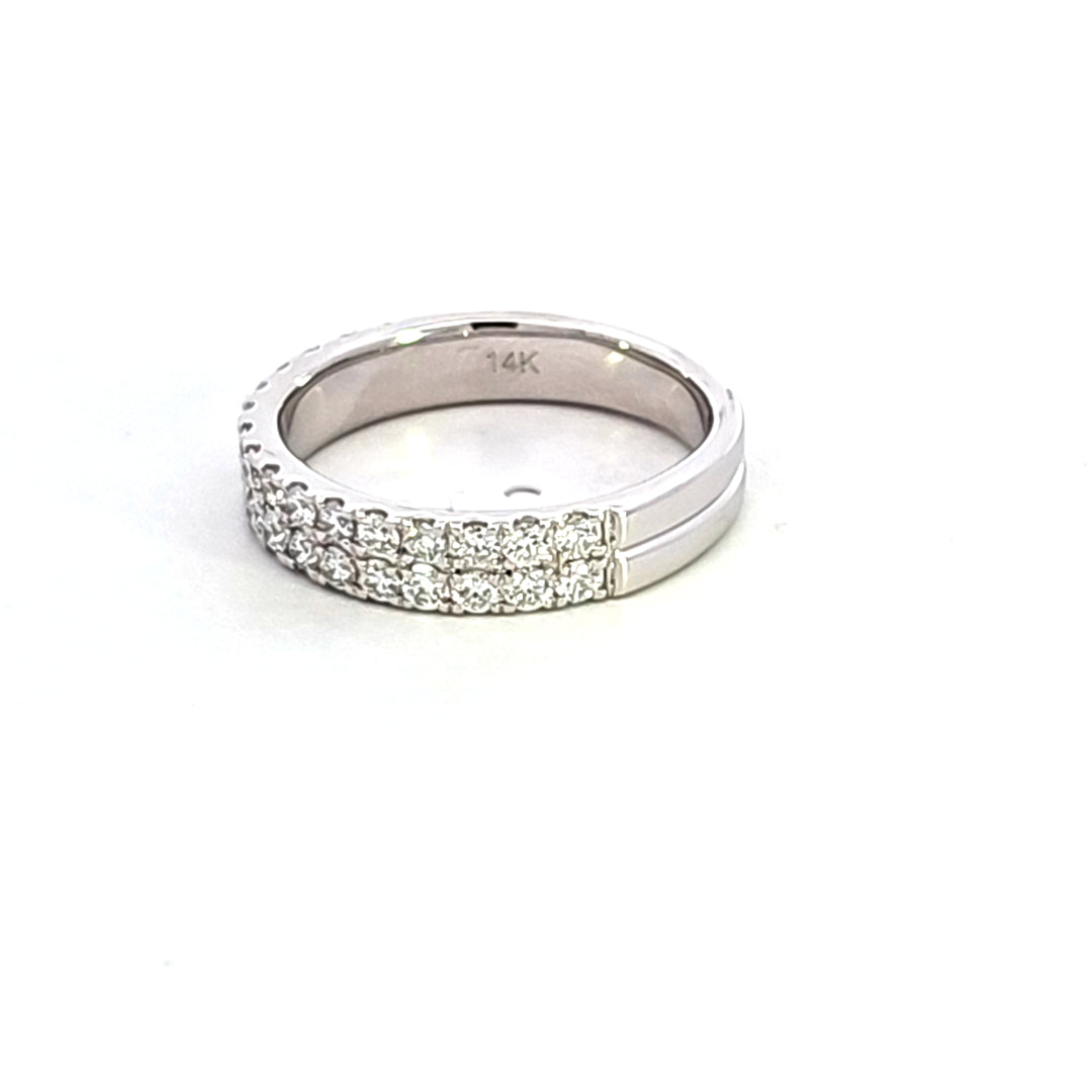14KW Double Row Diamond Band