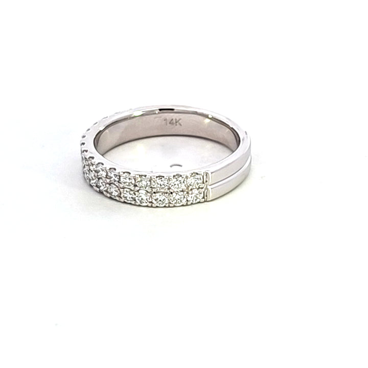 14KW Double Row Diamond Band