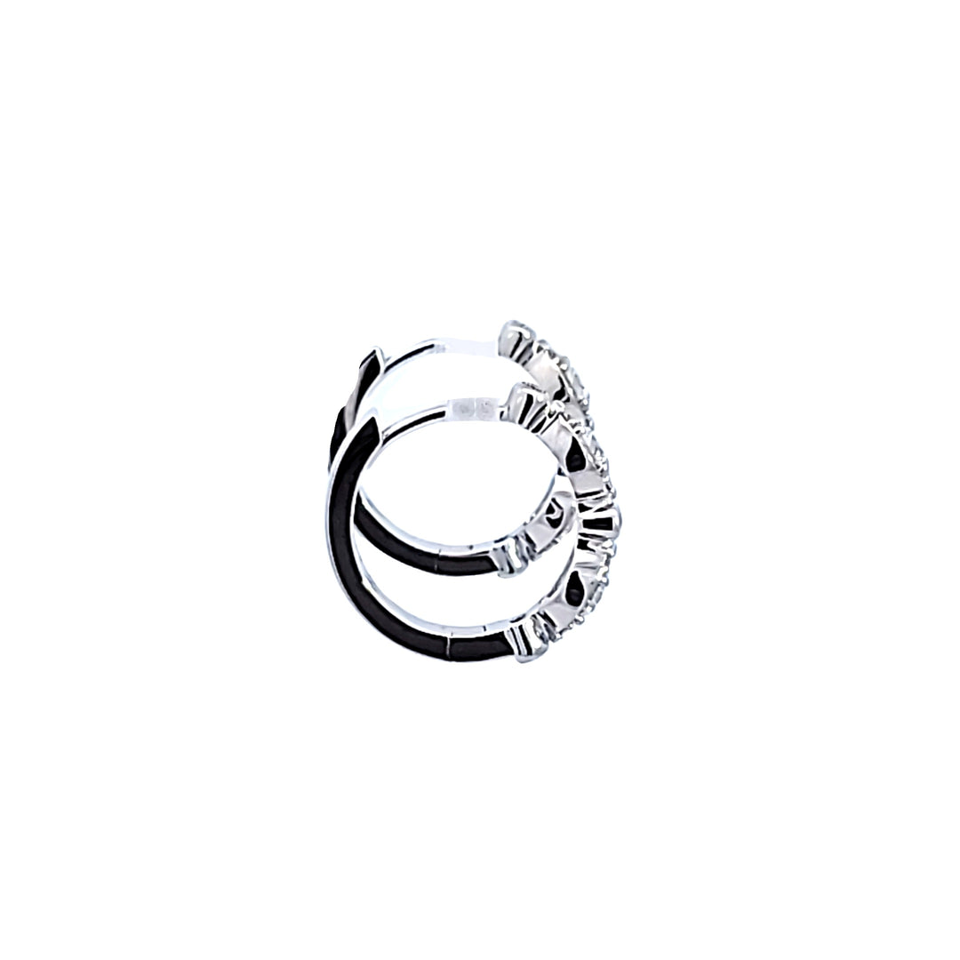 18KW "Hearts on Fire Bezel Regal Huggie" Earrings