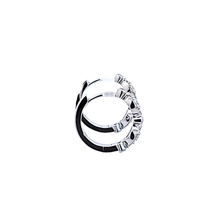 18KW "Hearts on Fire Bezel Regal Huggie" Earrings