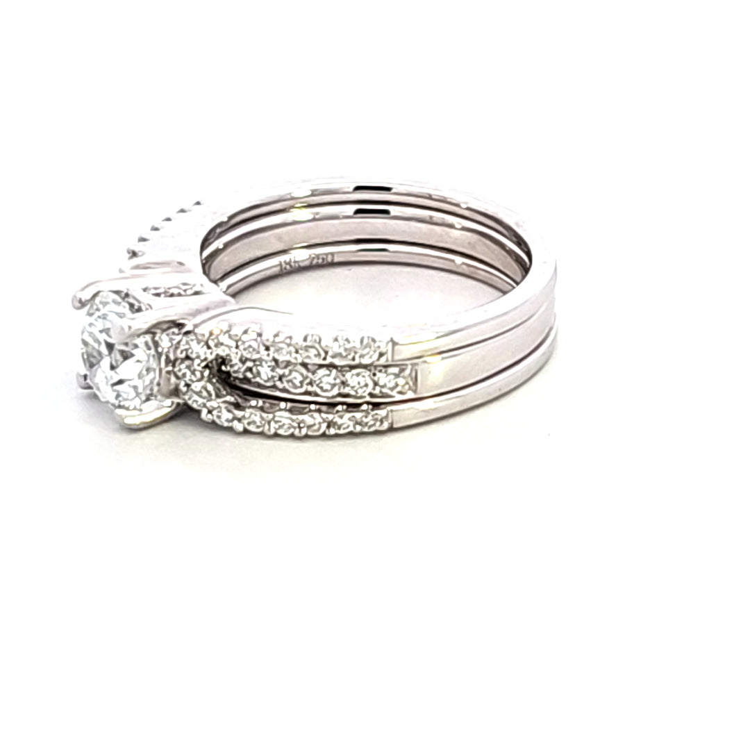 18KW Lab Grown Diamond Wedding Set