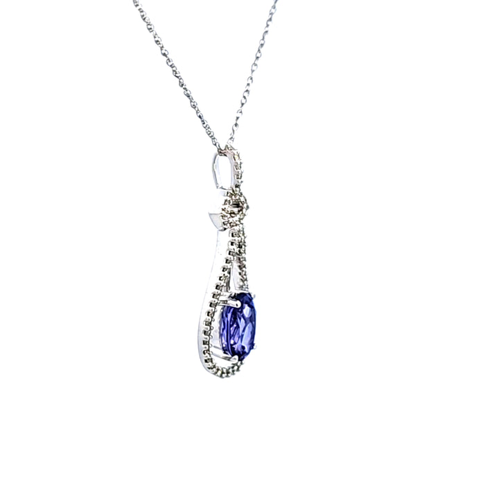 14KW Tanzanite and Diamond Pendant