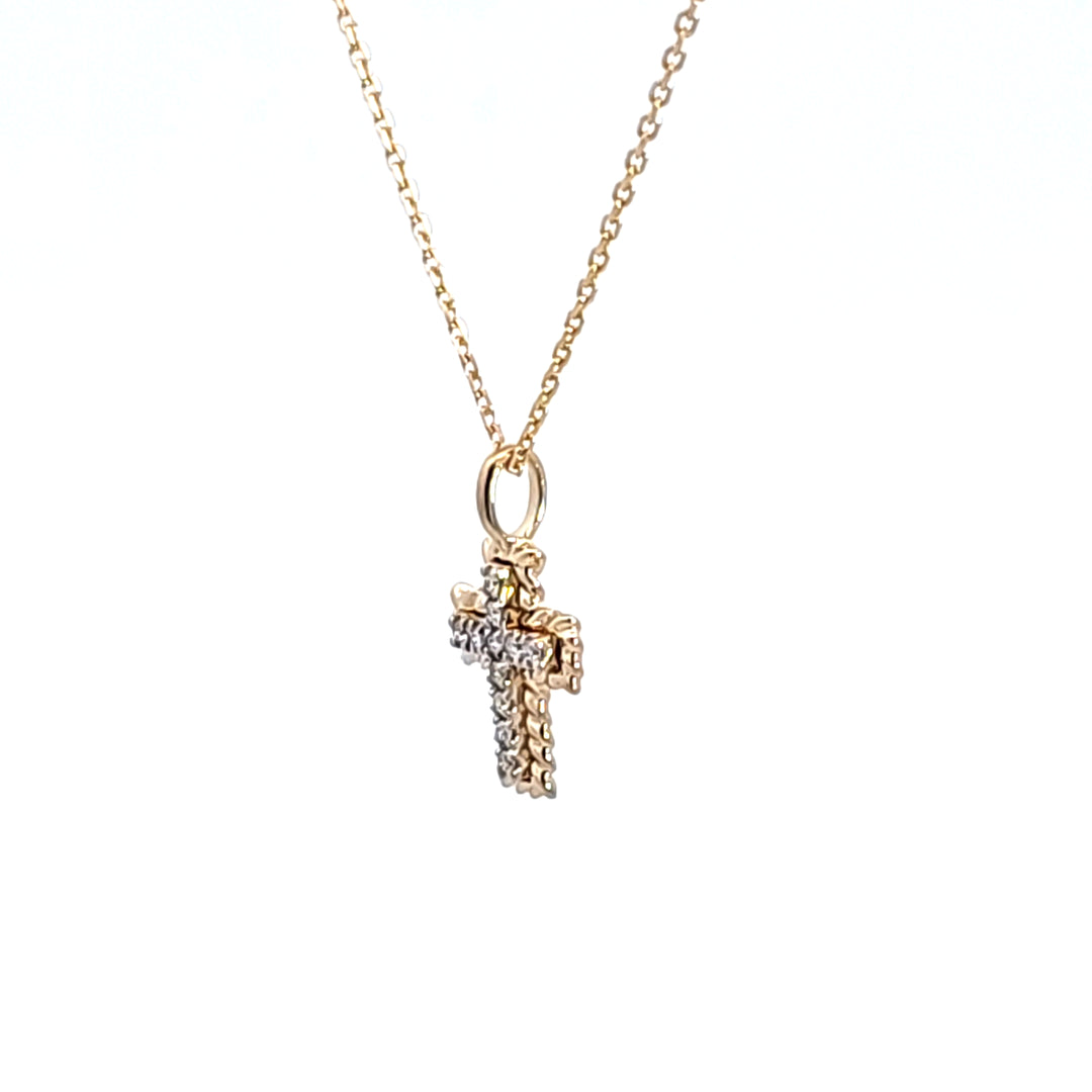 14KY Diamond Cross Pendant