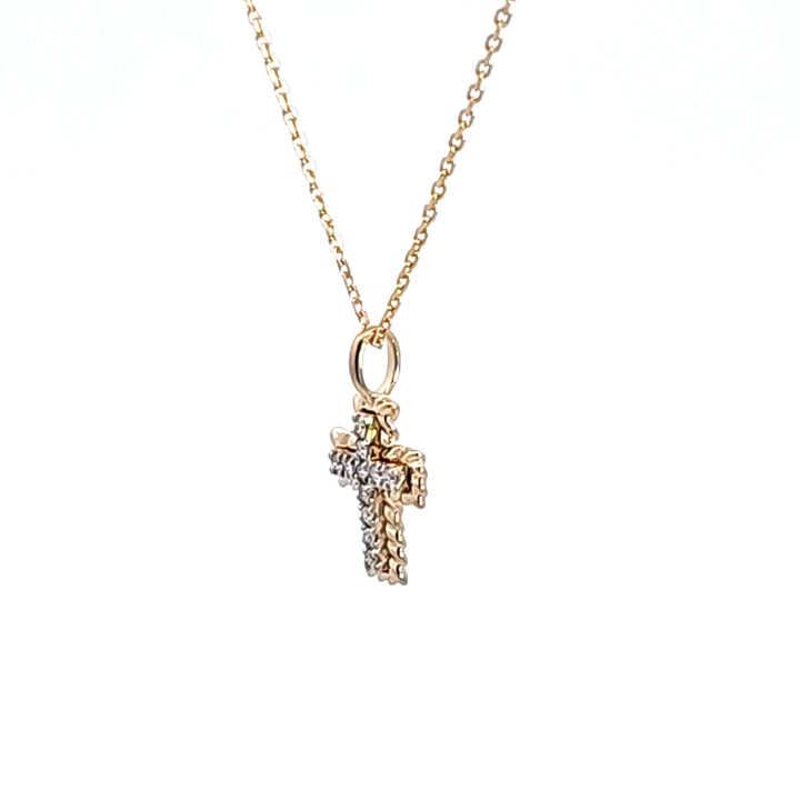 14KY Diamond Cross Pendant