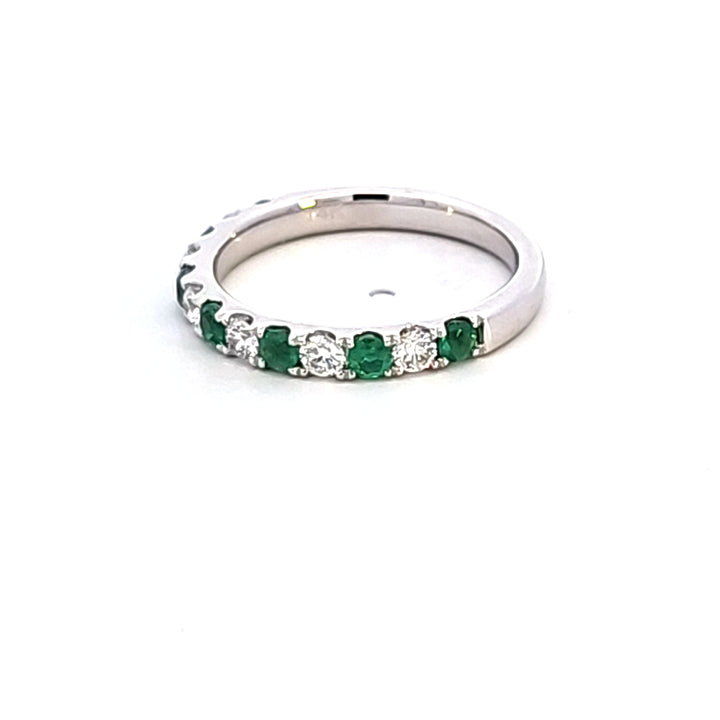 14KW Emerald and Diamond Band